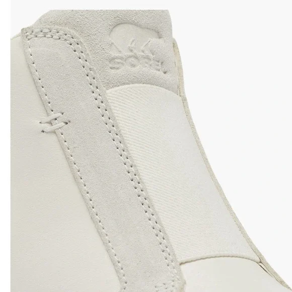 Sorel Out N About Wedge Leather Bootie, Ankle Boots White/Sea Salt, Size 8.5 NWT - Picture 7 of 16
